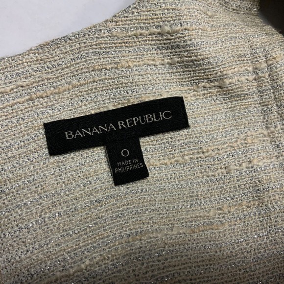 BANANA REPUBLIC Woman's Sz 0 Beige Tincel Peplum Sleeveless Blouse Shirt - Picture 5 of 8